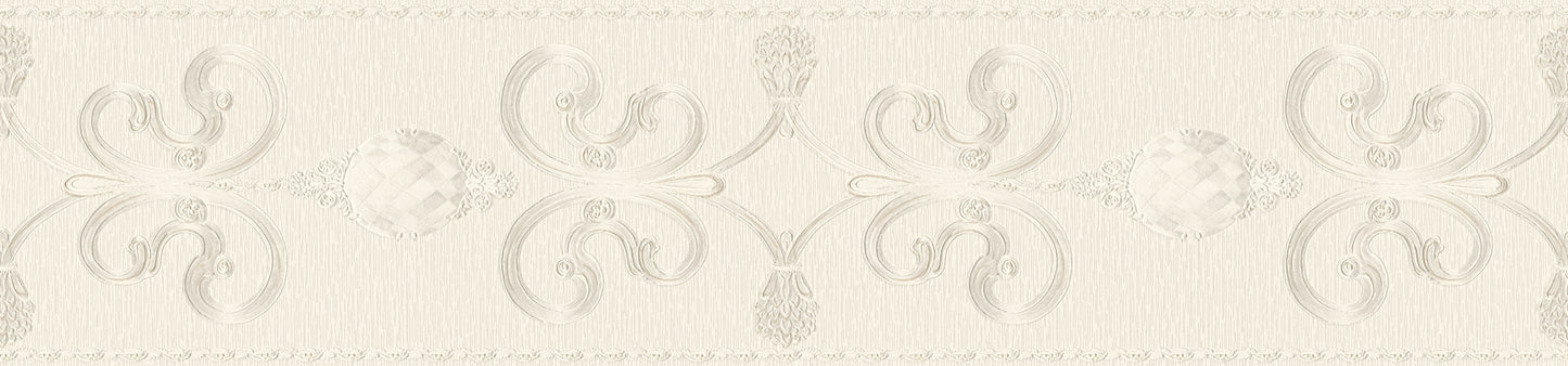 Only Borders 10 Dekobordüre selbstklebend Silber Creme 5,00 m x 0,15 m