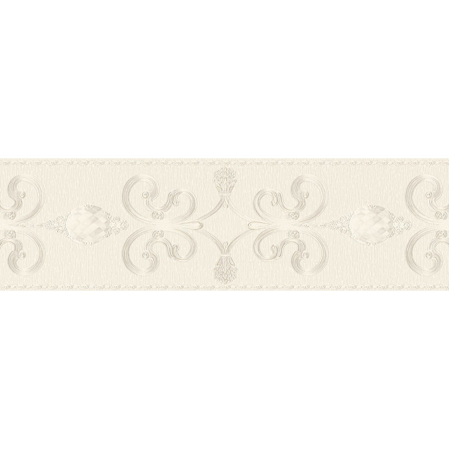 Only Borders 10 Dekobordüre selbstklebend Silber Creme 5,00 m x 0,15 m