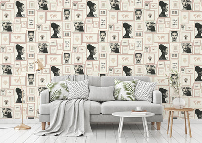 Livingwalls Lola Paris Vinyl-Vliestapete Rosa Schwarz Weiß 10,05 m x 0,53 m