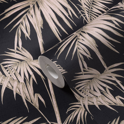 Livingwalls Lola Paris Vinyl-Vliestapete Schwarz Rosa Bronze 10,05 m x 0,53 m