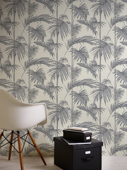 Livingwalls Lola Paris Vinyl-Vliestapete Grau Silber Weiß 10,05 m x 0,53 m