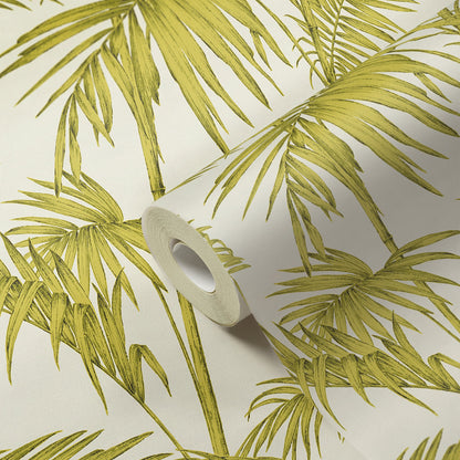 Livingwalls Lola Paris Vinyl-Vliestapete Grün Creme 10,05 m x 0,53 m