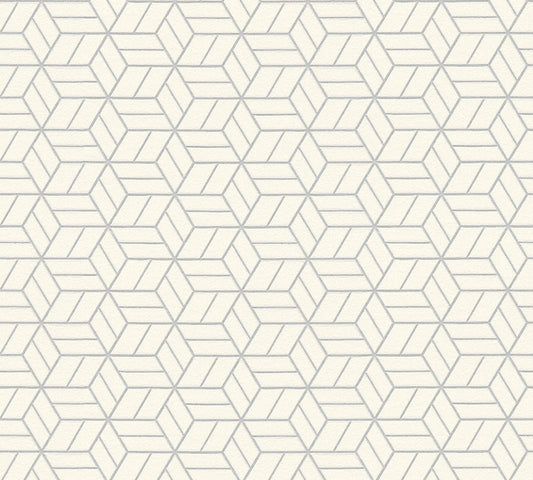 Livingwalls Lizzy London Schaum-Vliestapete Silber Grau Weiß 10,05 m x 0,53 m