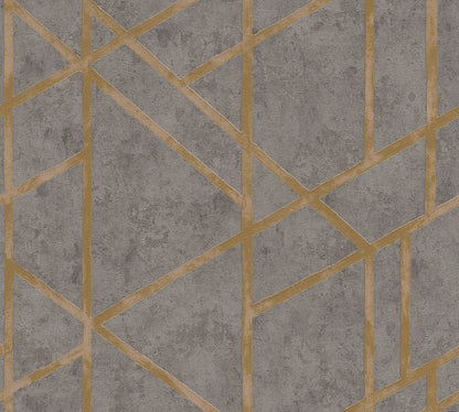 Livingwalls Francesca Milano Vinyl-Vliestapete Grau Gold 10,05 m x 0,53 m