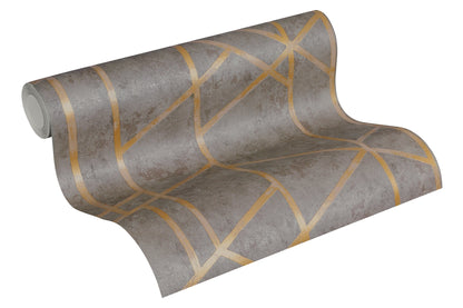 Livingwalls Francesca Milano Vinyl-Vliestapete Grau Gold 10,05 m x 0,53 m