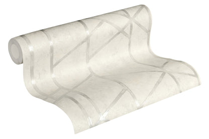 Livingwalls Francesca Milano Vinyl-Vliestapete Silber Weiß 10,05 m x 0,53 m