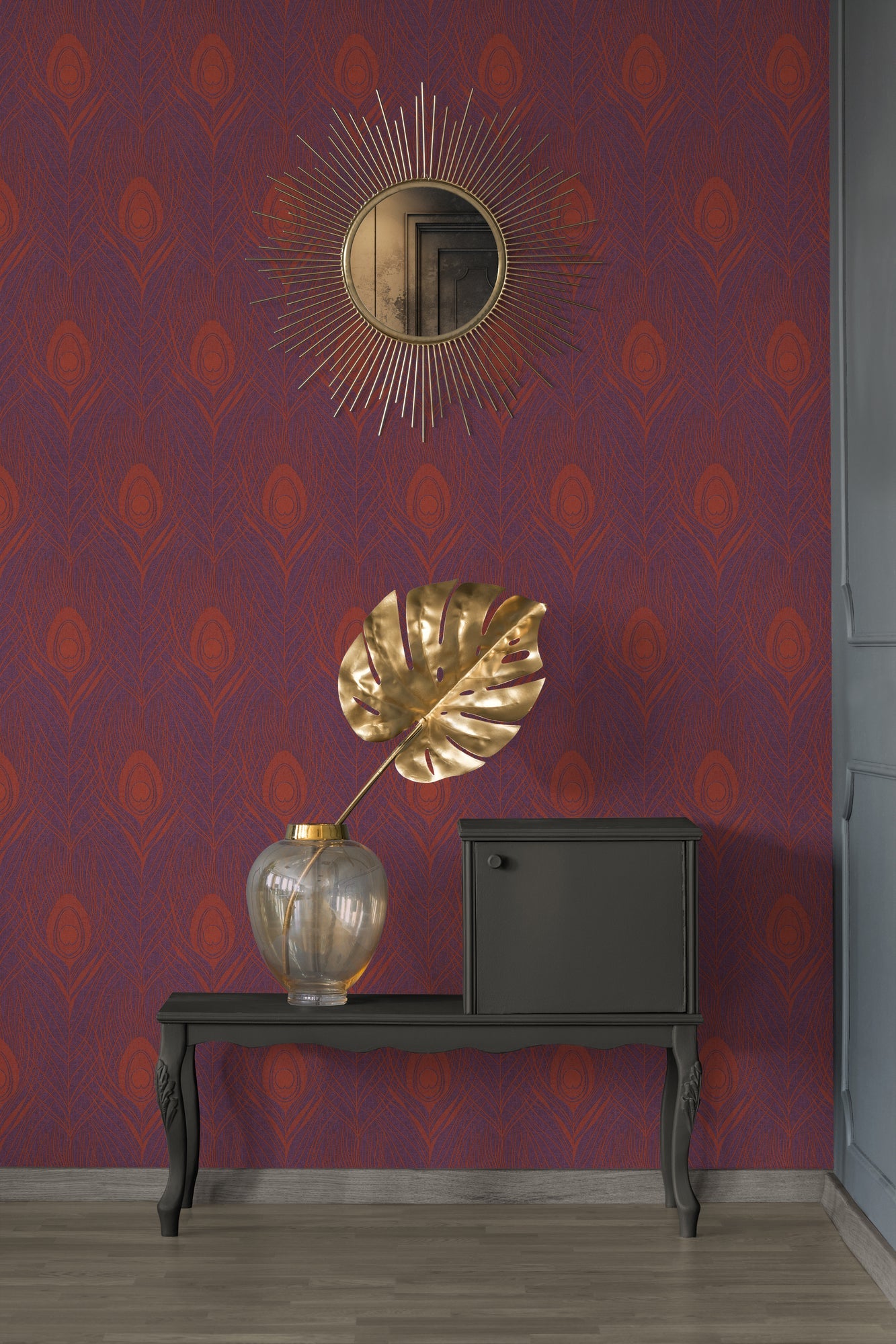 Architects Paper Absolutely Chic Design Vliestapete Rot Lila Gold 10,05 m x 0,53 m