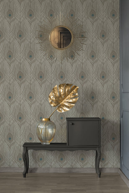 Architects Paper Absolutely Chic Design Vliestapete Braun Grau Blau 10,05 m x 0,53 m