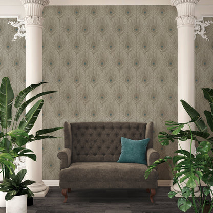 Architects Paper Absolutely Chic Design Vliestapete Braun Grau Blau 10,05 m x 0,53 m