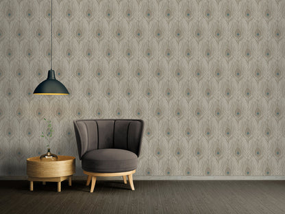 Architects Paper Absolutely Chic Design Vliestapete Braun Grau Blau 10,05 m x 0,53 m