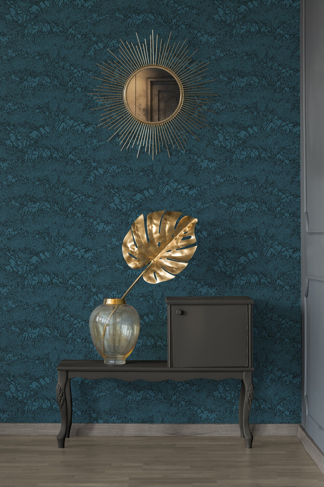 Architects Paper Absolutely Chic Design Vliestapete Blau Schwarz 10,05 m x 0,53 m
