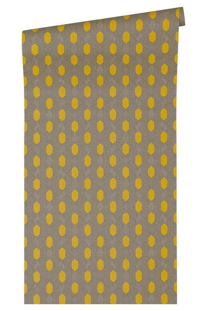 Architects Paper Absolutely Chic Design Vliestapete Gelb Grau Braun 10,05 m x 0,53 m