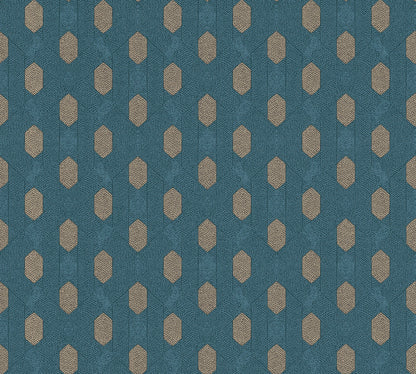 Architects Paper Absolutely Chic Design Vliestapete Blau Braun Beige 10,05 m x 0,53 m