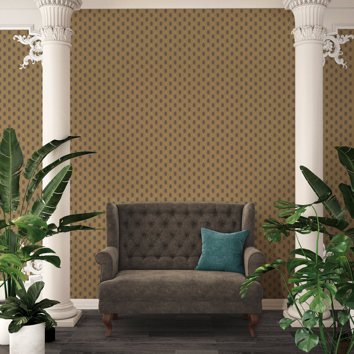 Architects Paper Absolutely Chic Design Vliestapete Gold Braun Schwarz 10,05 m x 0,53 m