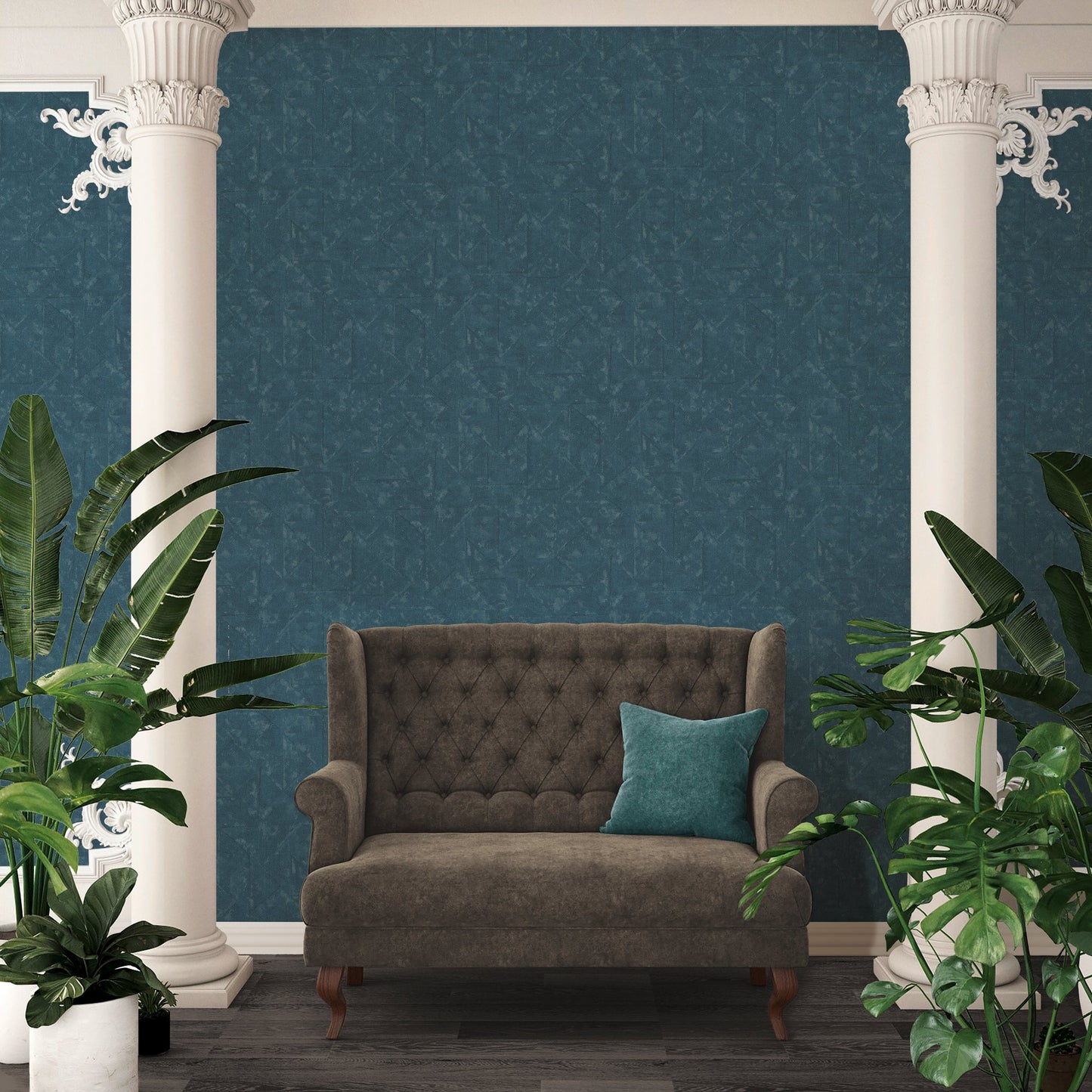 Architects Paper Absolutely Chic Vinyl-Vliestapete Blau Grau Silber 10,05 m x 0,53 m