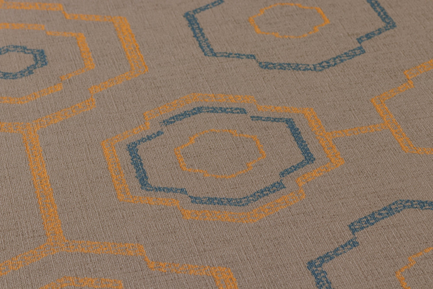 Ethnic origin Vinyl-Vliestapete Orange Blau Braun 10,05 m x 0,53 m