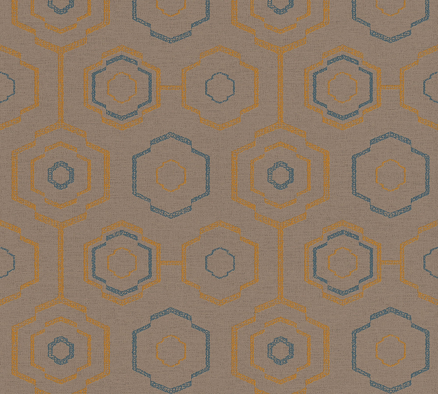 Ethnic origin Vinyl-Vliestapete Orange Blau Braun 10,05 m x 0,53 m