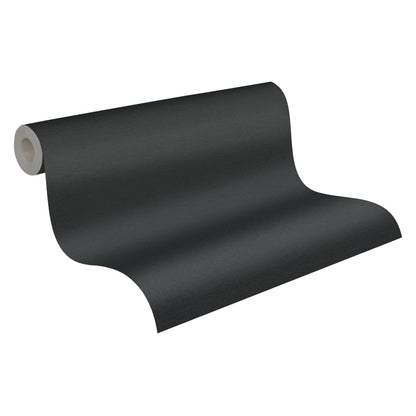 Mustertapete Leinen Schwarz Tief - 10,05 m x 0,53 m