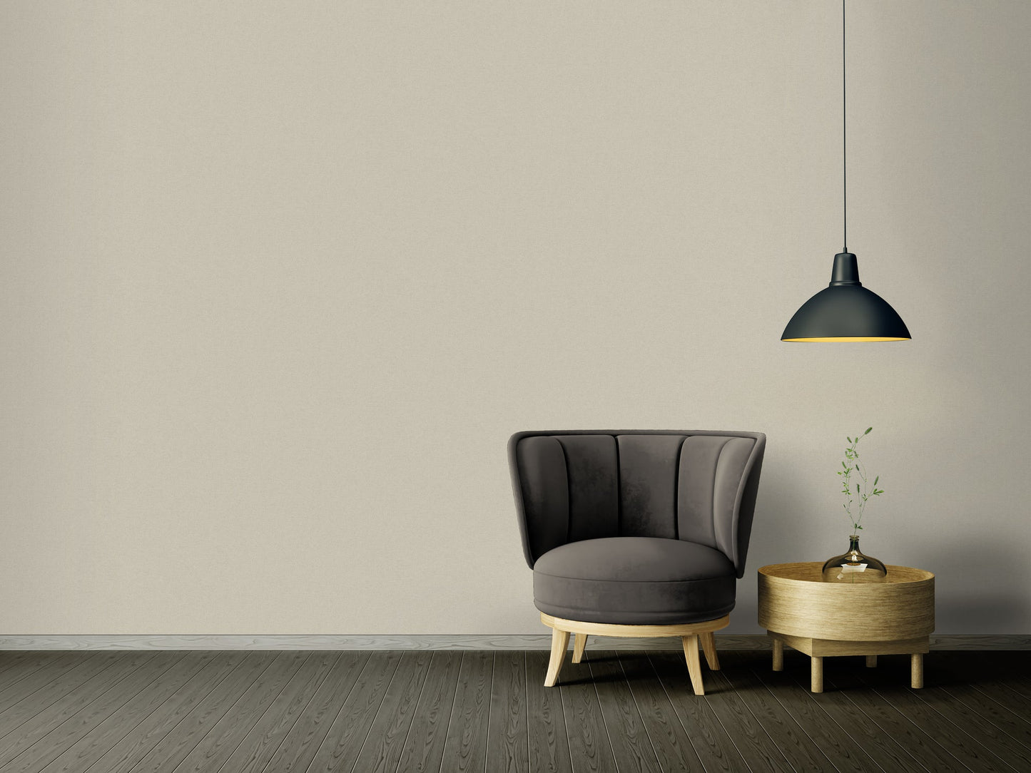 Mustertapete Leinen Graubeige Klassisch - 10,05 m x 0,53 m