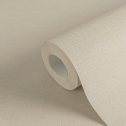 Strukturtapete Leinen Graubeige Klassisch - 10,05 m x 0,53 m