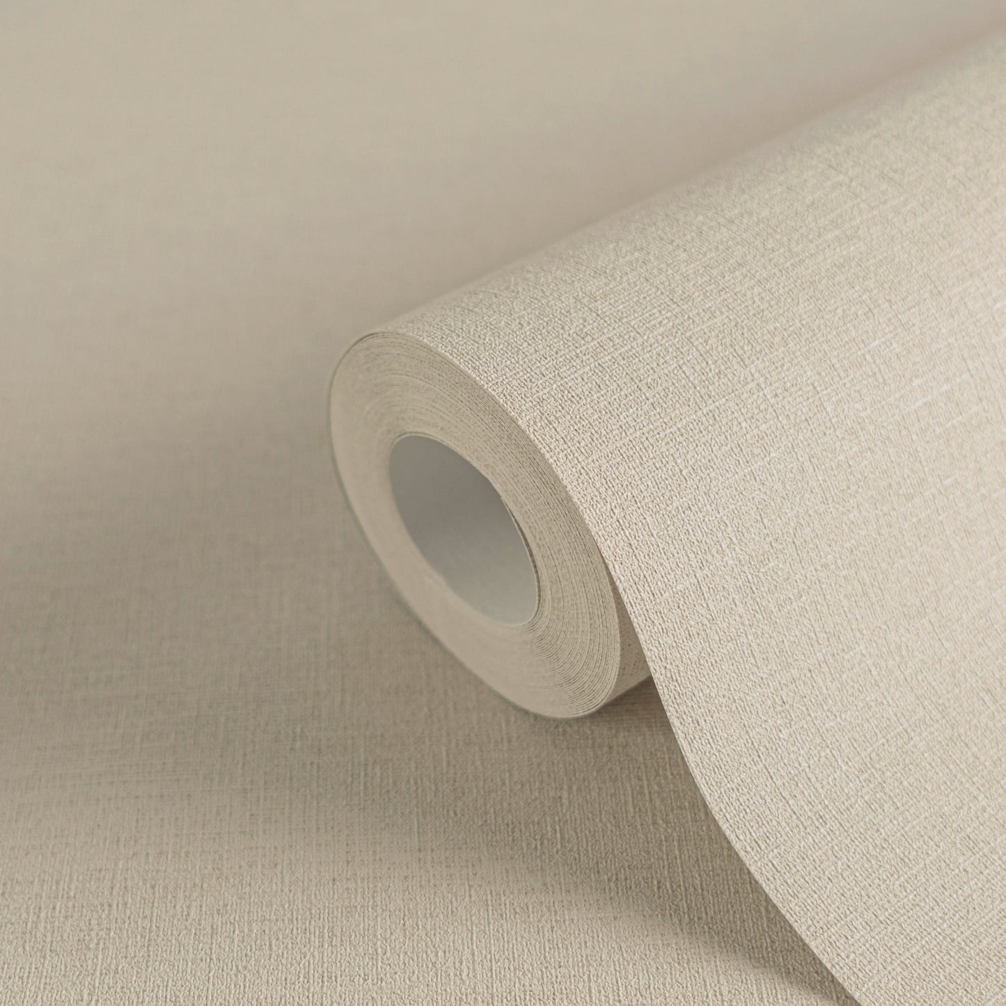 Mustertapete Leinen Graubeige Klassisch - 10,05 m x 0,53 m