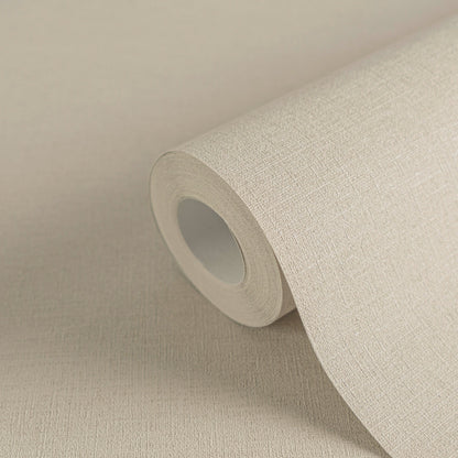 Mustertapete Leinen Graubeige Klassisch - 10,05 m x 0,53 m