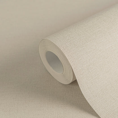Mustertapete Leinen Graubeige Klassisch - 10,05 m x 0,53 m