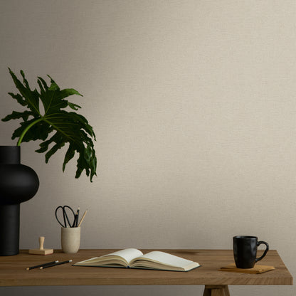 Mustertapete Leinen Graubeige Klassisch - 10,05 m x 0,53 m