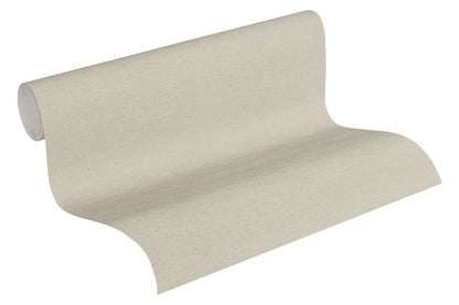 Mustertapete Leinen Graubeige Klassisch - 10,05 m x 0,53 m