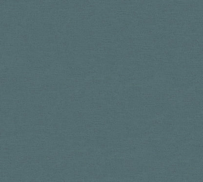 Mustertapete Leinen Petrolblau Tief - 10,05 m x 0,53 m