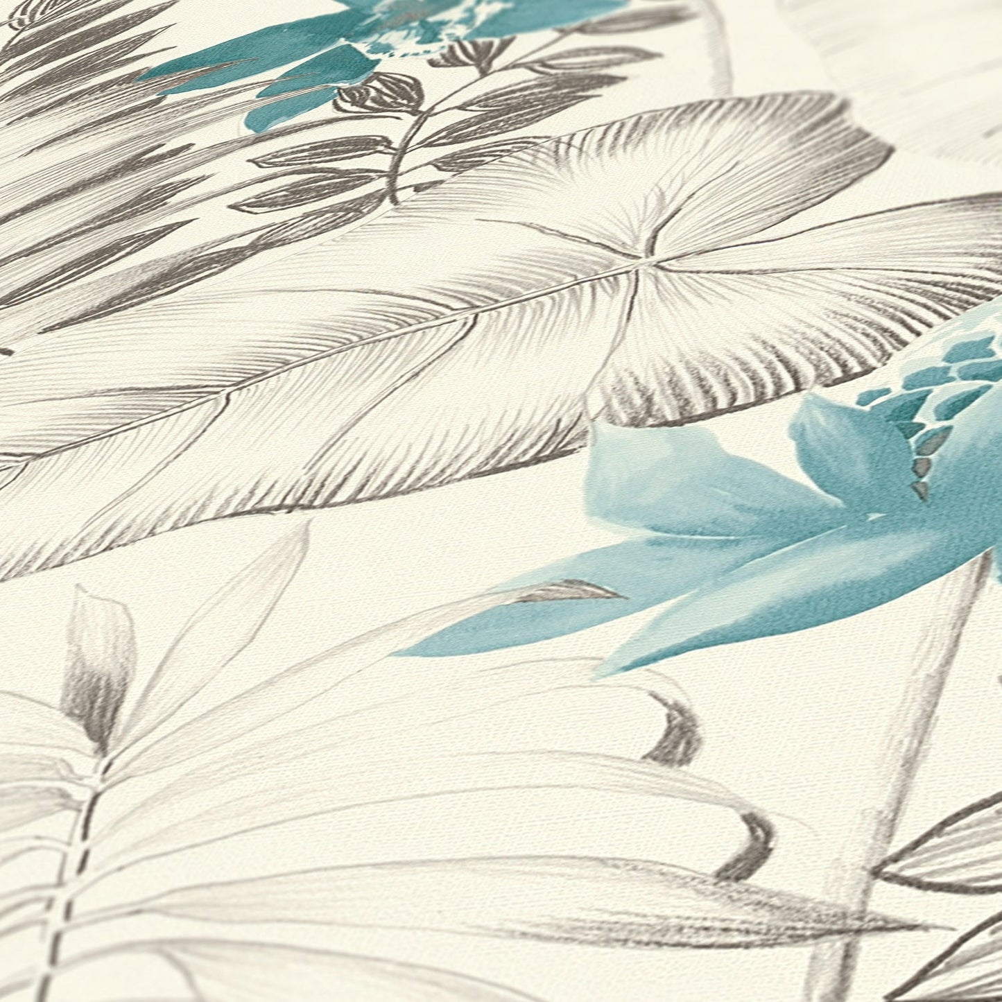 Exotic Life Vinyl-Vliestapete Blau Grau Schwarz 10,05 m x 0,53 m