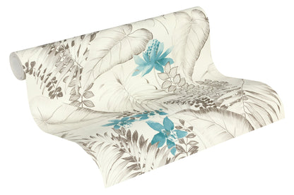 Exotic Life Vinyl-Vliestapete Blau Grau Schwarz 10,05 m x 0,53 m