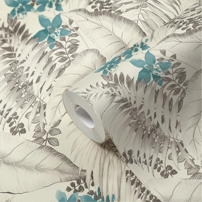 Exotic Life Vinyl-Vliestapete Blau Grau Schwarz 10,05 m x 0,53 m