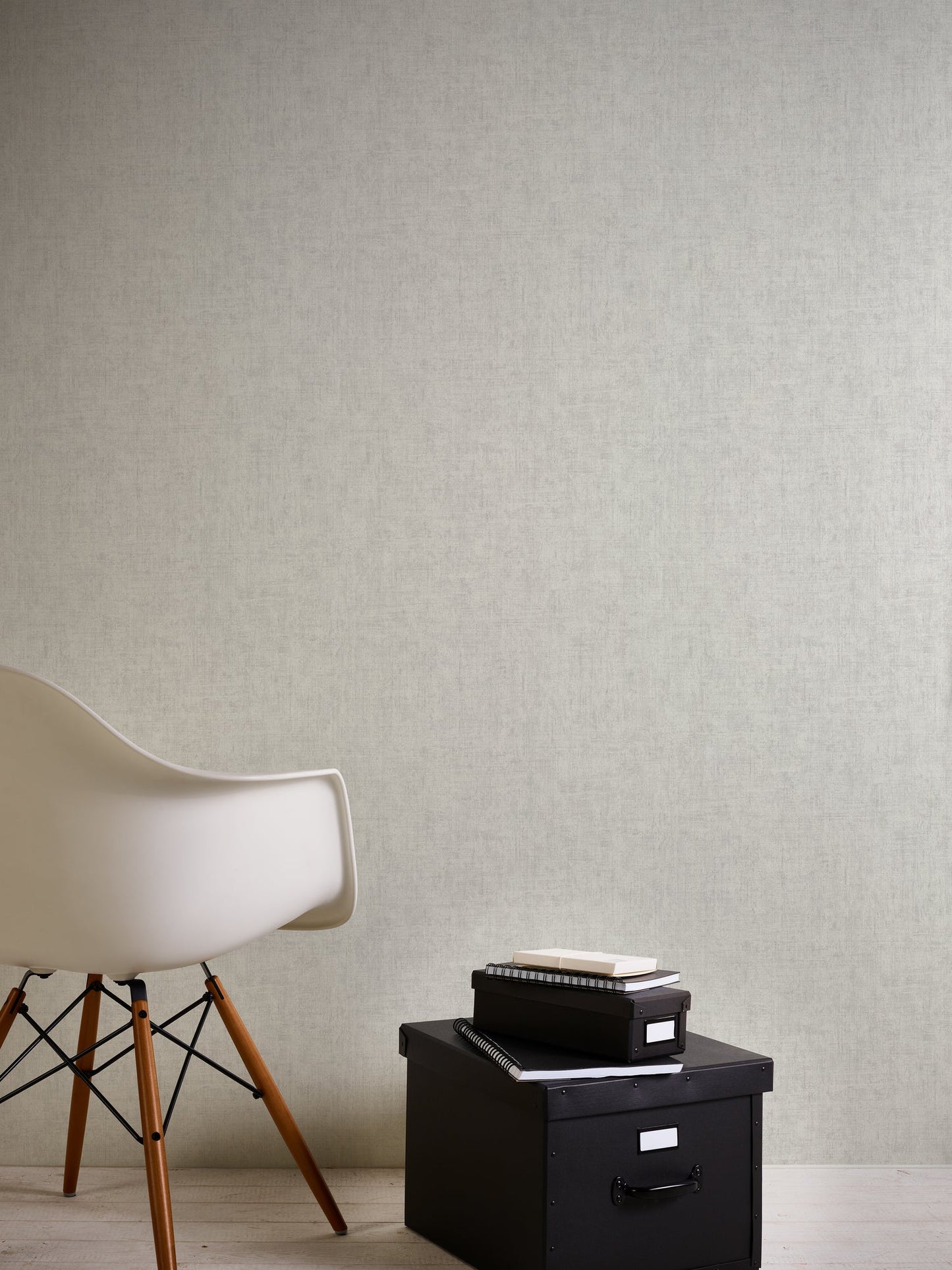 Mustertapete Vintage-Gewebe Lichtgrau - 10,05 m x 0,53 m