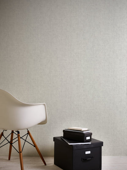 Mustertapete Vintage-Gewebe Lichtgrau - 10,05 m x 0,53 m