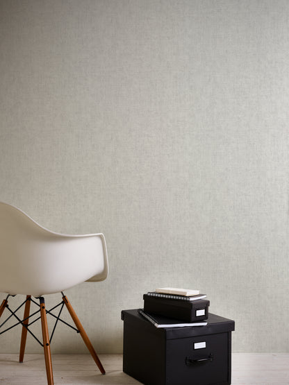 Mustertapete Vintage-Gewebe Lichtgrau - 10,05 m x 0,53 m