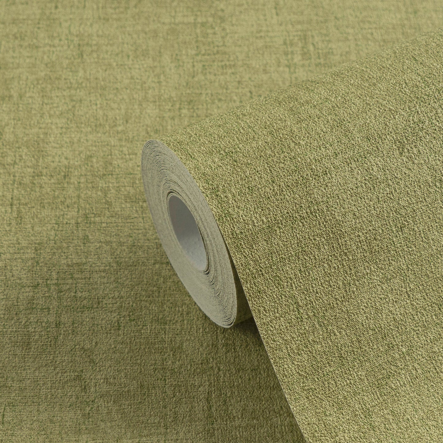 Mustertapete Vintage-Gewebe Olivgrün - 10,05 m x 0,53 m