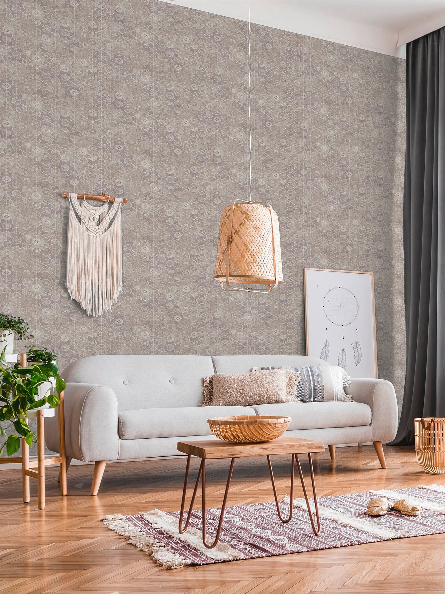 Livingwalls New Walls Finca Home Vinyl-Vliestapete Grau Weiß 10,05 m x 0,53 m