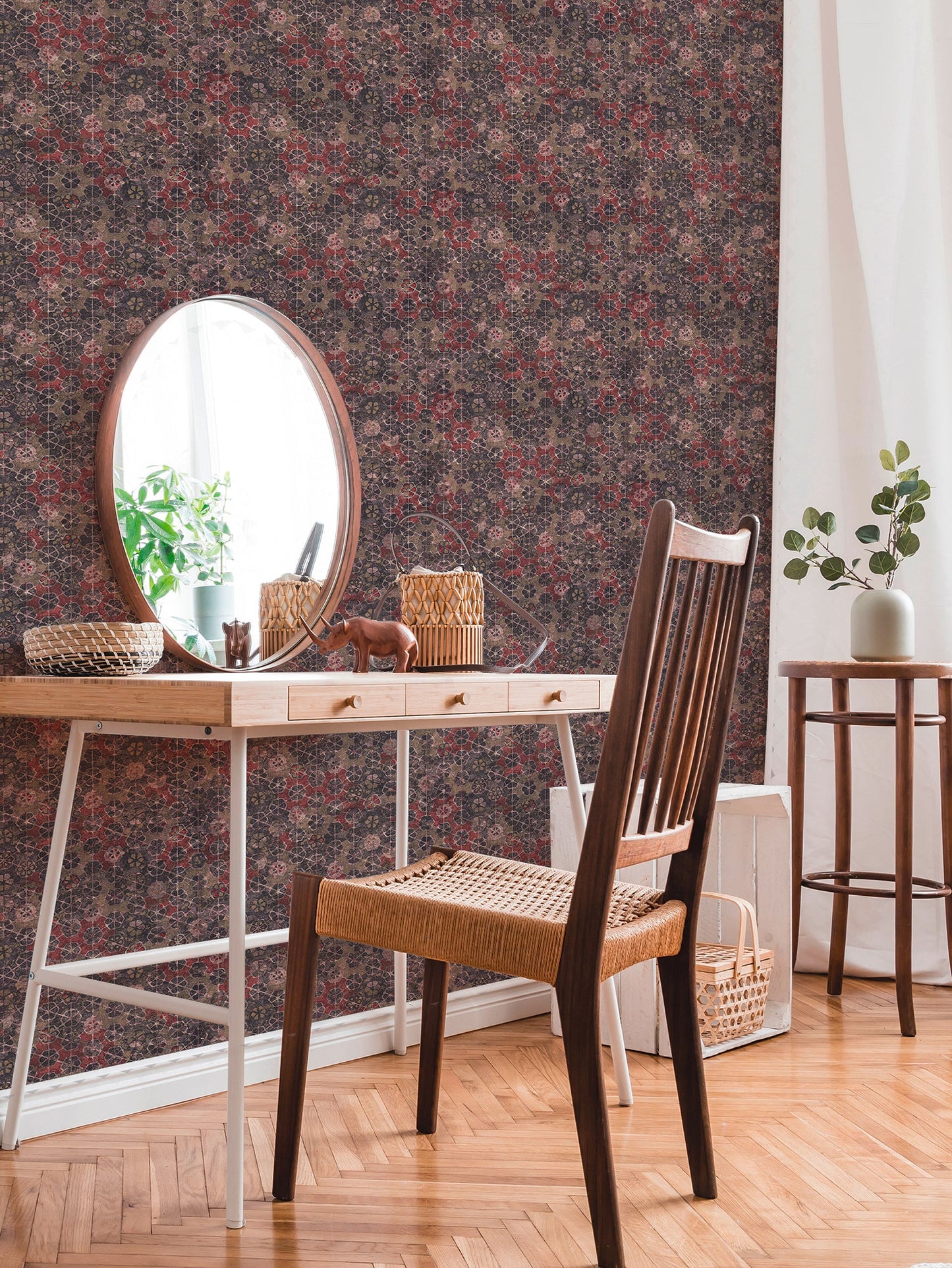 Livingwalls New Walls Finca Home Vinyl-Vliestapete Rot Braun 10,05 m x 0,53 m