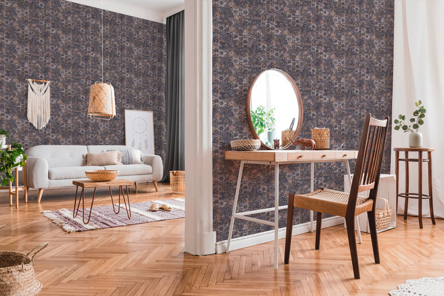 Livingwalls New Walls Finca Home Vinyl-Vliestapete Lila Braun 10,05 m x 0,53 m