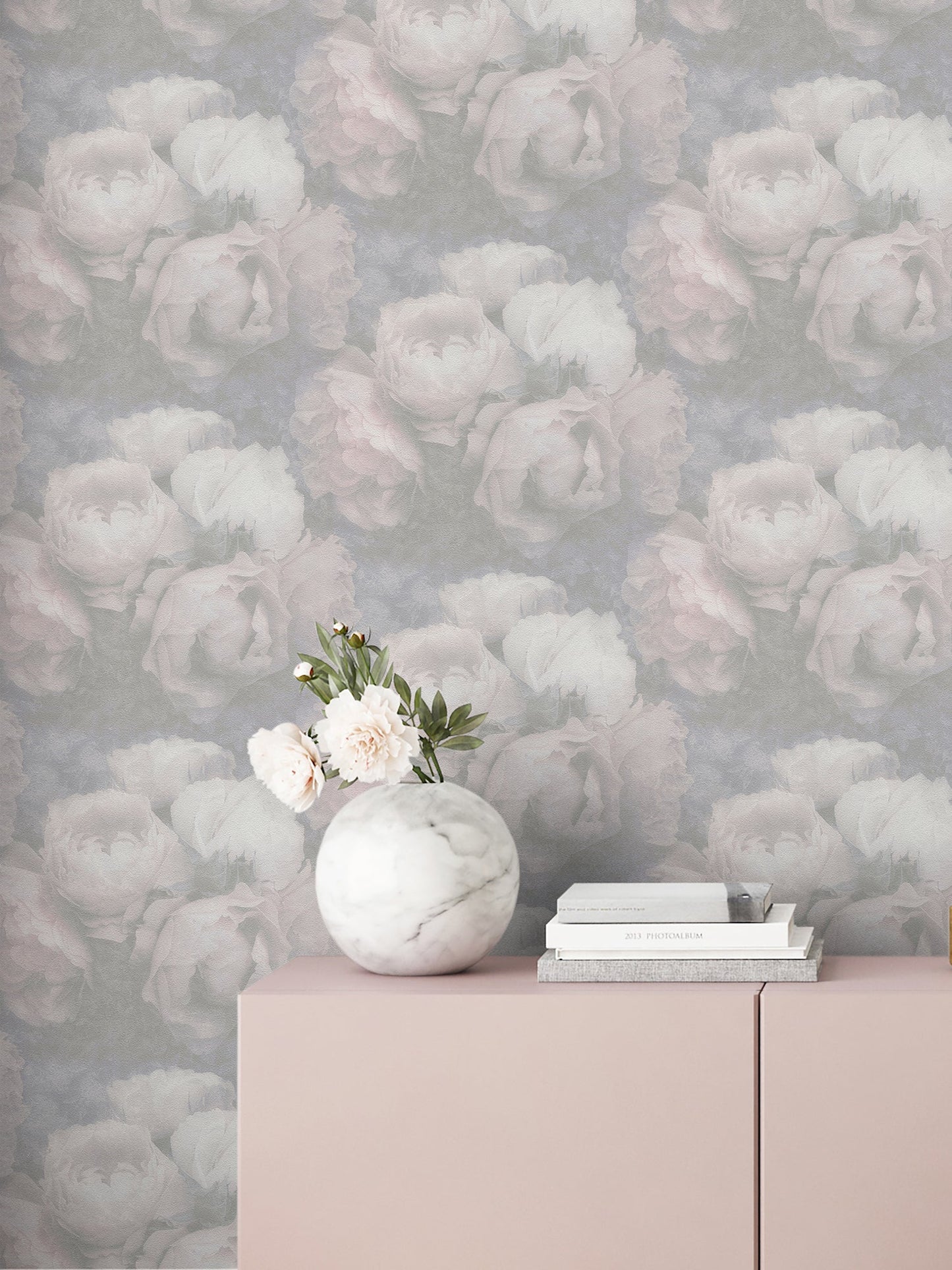 Livingwalls New Walls Romantic Dream Vinyl-Vliestapete Grau Rosa Weiß 10,05 m x 0,53 m