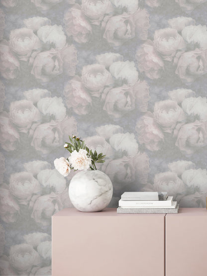 Livingwalls New Walls Romantic Dream Vinyl-Vliestapete Grau Rosa Weiß 10,05 m x 0,53 m