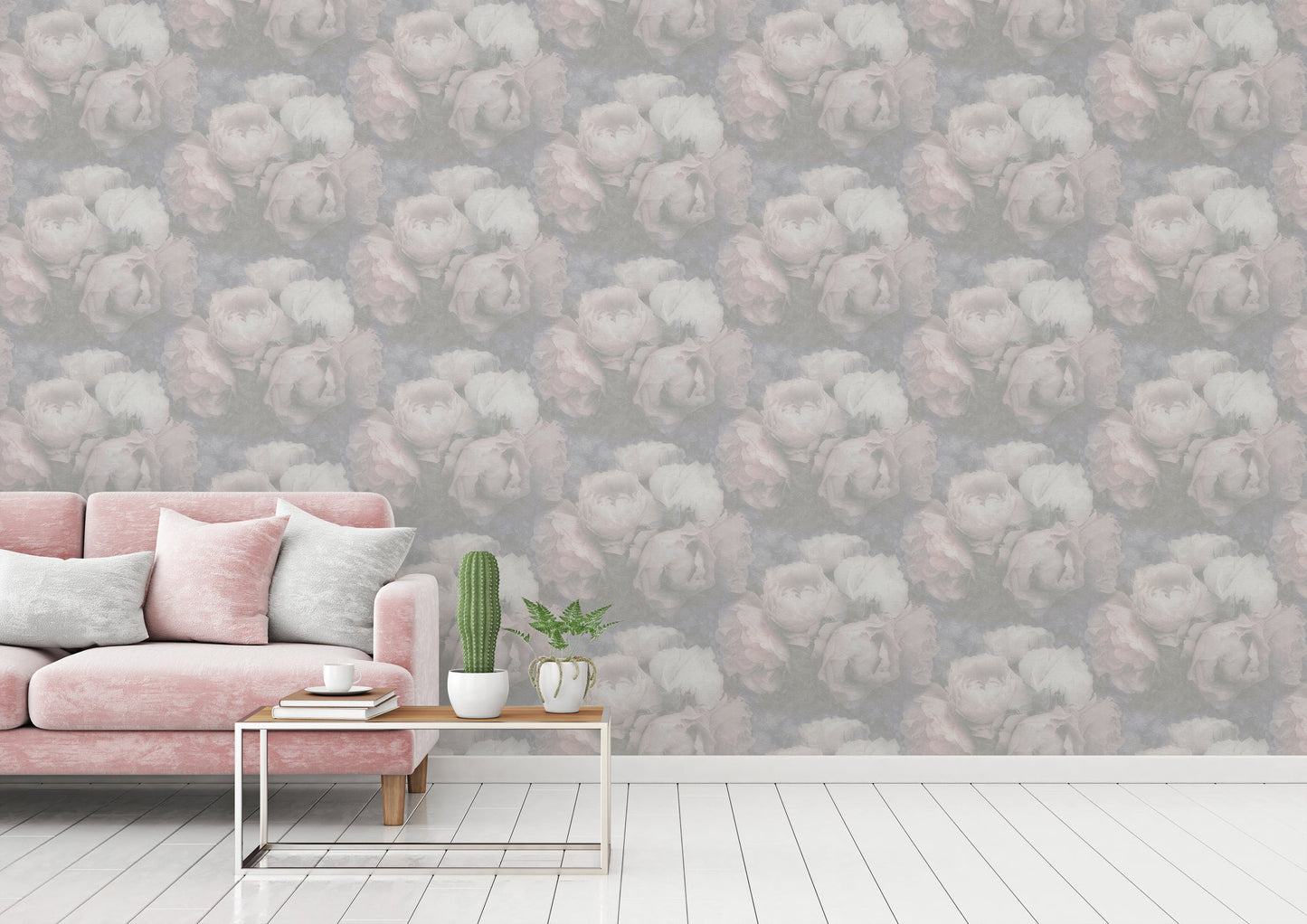 Livingwalls New Walls Romantic Dream Vinyl-Vliestapete Grau Rosa Weiß 10,05 m x 0,53 m