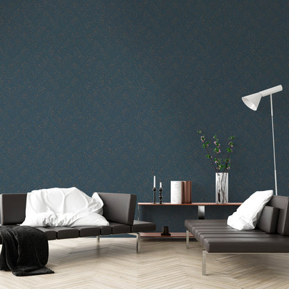 Livingwalls New Walls 50's Glam Vinyl-Vliestapete Blau Grün Braun 10,05 m x 0,53 m