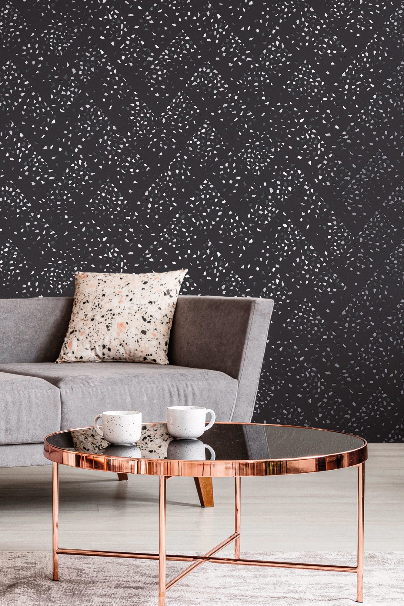 Livingwalls New Walls 50's Glam Vinyl-Vliestapete Schwarz Gold Grau 10,05 m x 0,53 m