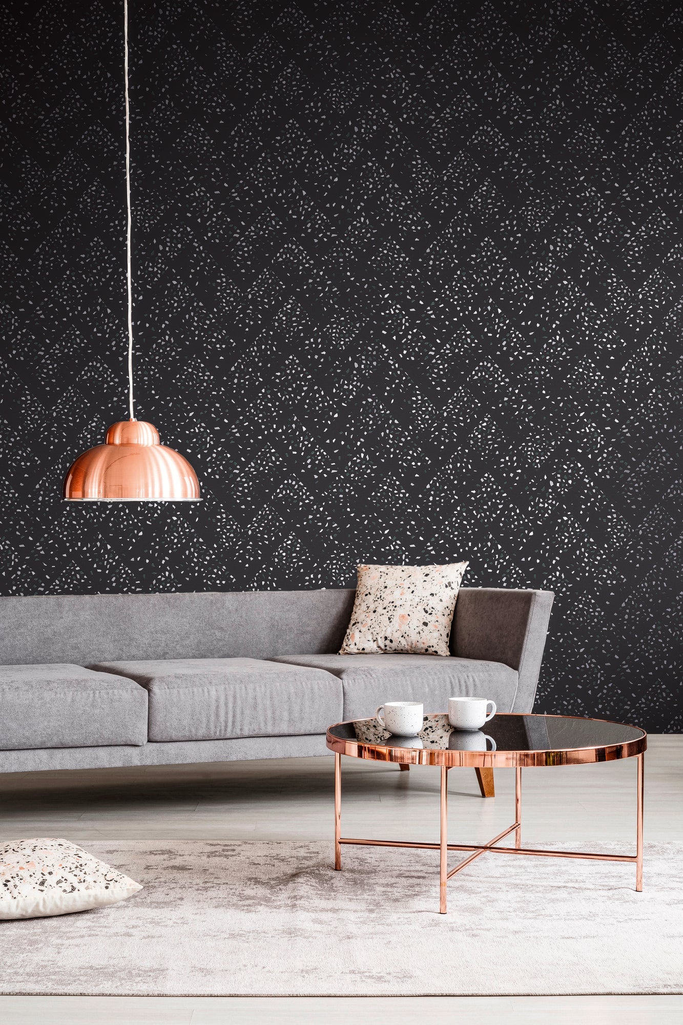 Livingwalls New Walls 50's Glam Vinyl-Vliestapete Schwarz Gold Grau 10,05 m x 0,53 m