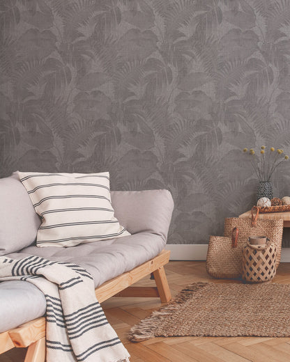 Livingwalls New Walls Cosy und Relax Palmen Vliestapete Braun Grau Beige 10,05 m x 0,53 m
