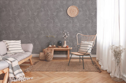 Livingwalls New Walls Cosy und Relax Palmen Vliestapete Braun Grau Beige 10,05 m x 0,53 m