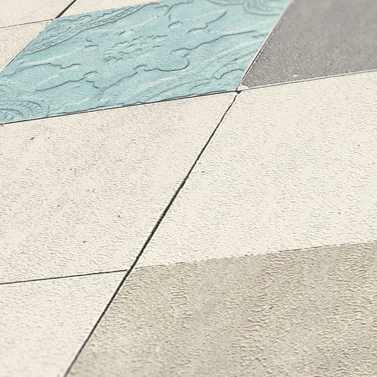 Livingwalls New Walls Finca Home Vinyl-Vliestapete Grau Blau Creme 10,05 m x 0,53 m