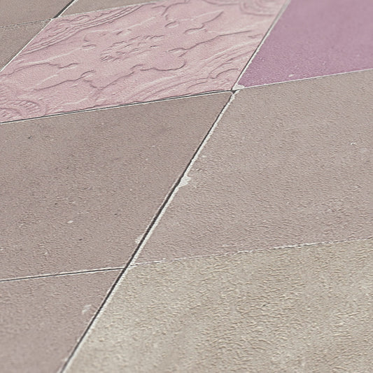 Livingwalls New Walls Finca Home Vinyl-Vliestapete Grau Lila Beige 10,05 m x 0,53 m